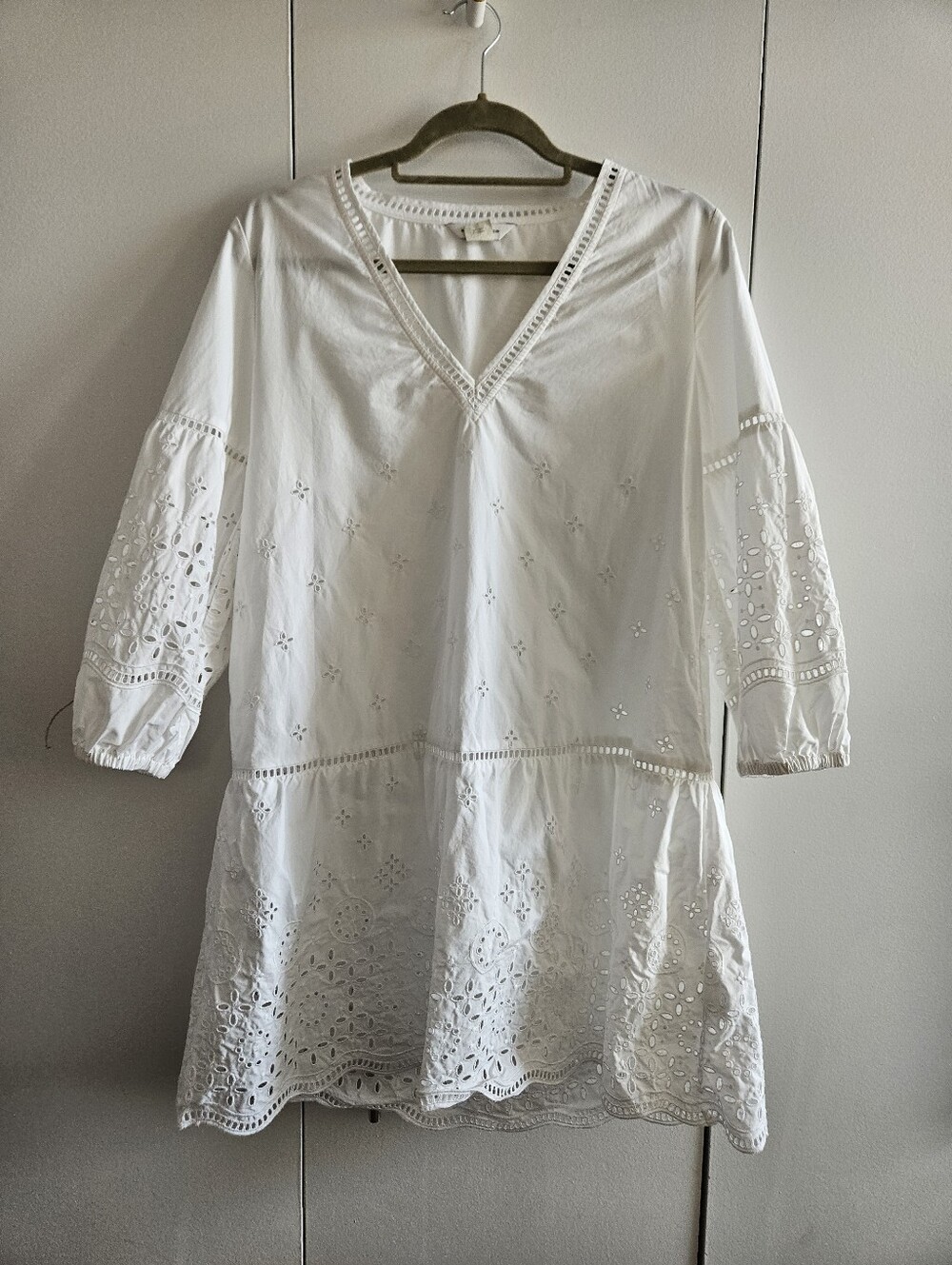 Club Monaco White Eyelet Dress + Slip - S